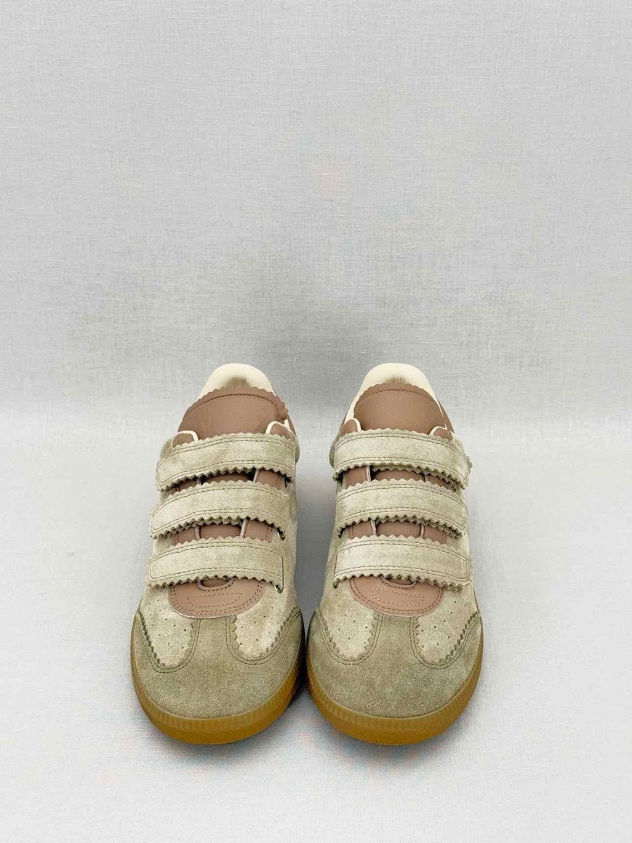 Pre - loved ISABEL MARANT Grey & Khaki w/ Pink Size EU 39 Sneakers at Reems Closet