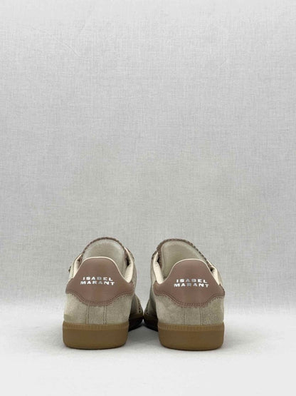 Pre - loved ISABEL MARANT Grey & Khaki w/ Pink Size EU 39 Sneakers at Reems Closet