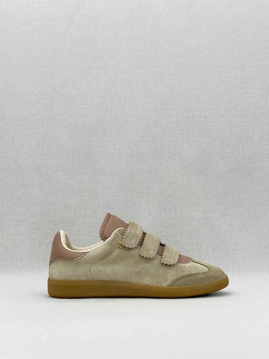 Pre - loved ISABEL MARANT Grey & Khaki w/ Pink Size EU 39 Sneakers at Reems Closet