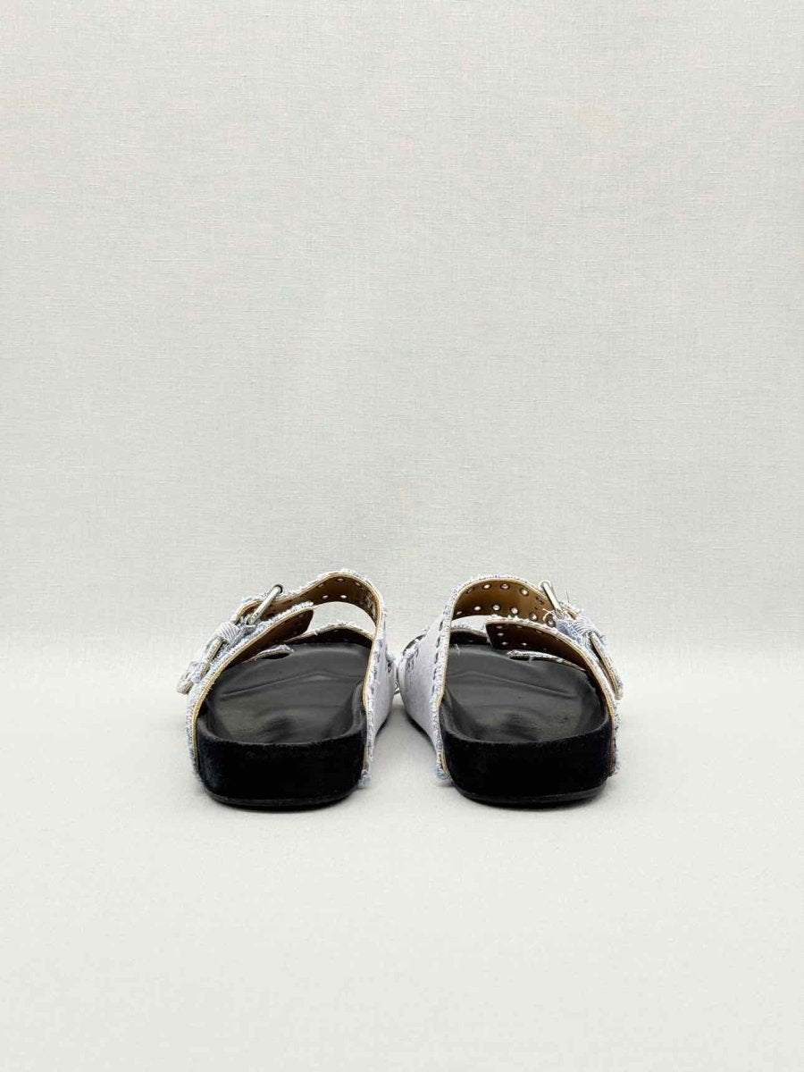 Pre-loved ISABEL MARANT Lennyo Light Blue Size EU 37 Slides at Reems Closet