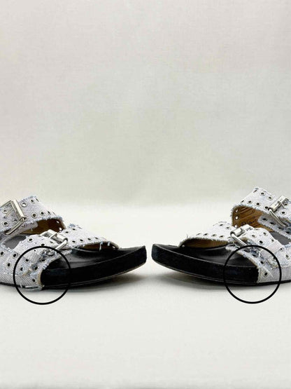 Pre-loved ISABEL MARANT Lennyo Light Blue Size EU 37 Slides at Reems Closet