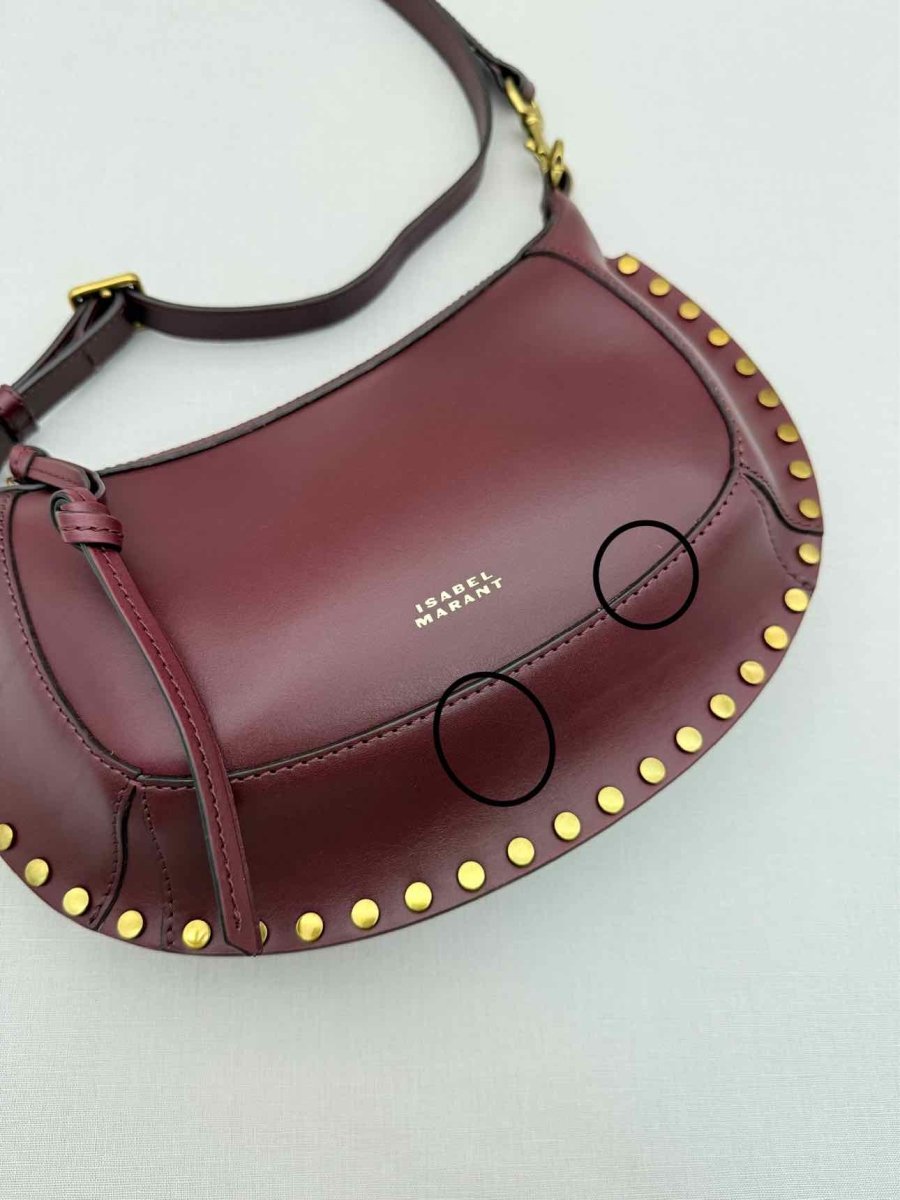 Pre-loved ISABEL MARANT Oskan Moon Burgundy Shoulder Bag at Reems Closet