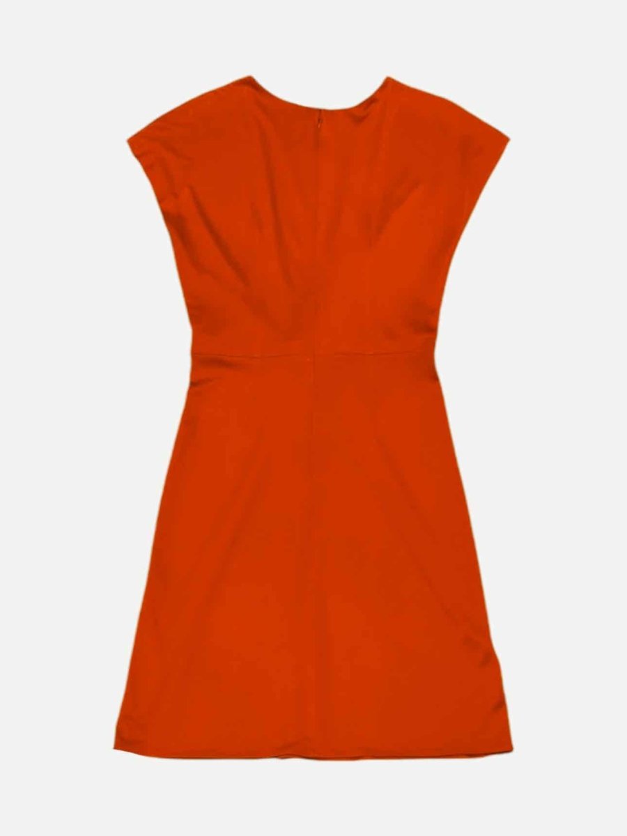 Pre - loved ISSA LONDON Rusty Orange Size US 6 Knee Length Dress at Reems Closet
