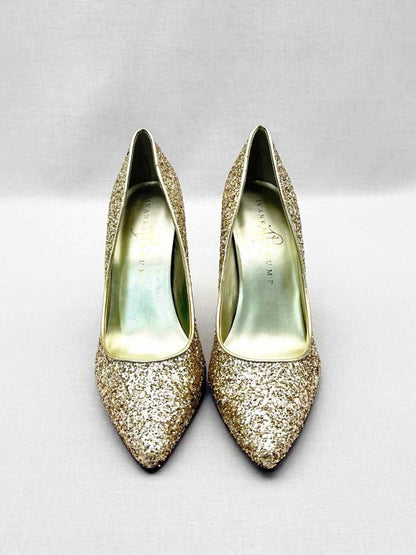 Pre-loved IVANKA TRUMP Carra Metallic Gold Size EU 37.5 Pumps at Reems Closet