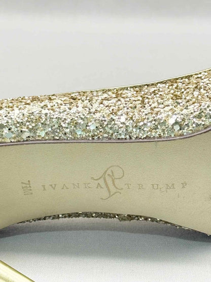 Pre-loved IVANKA TRUMP Carra Metallic Gold Size EU 37.5 Pumps at Reems Closet