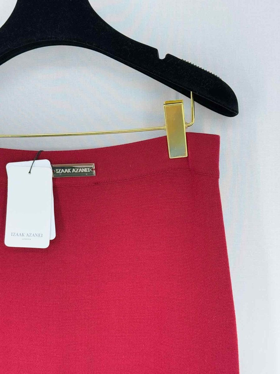 Pre - loved IZAAK AZANEI Red & Beige Frilled Size Small Long Skirt at Reems Closet