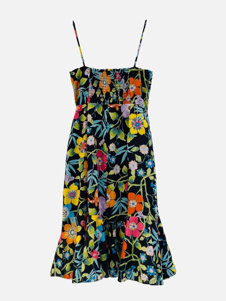 Pre - loved J CREW Mini Black Multicolor Floral Mini Dress at Reems Closet