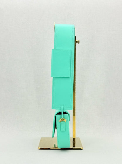 Pre - loved JACQUE LOUP Le Carinu Turquoise Shoulder Bag at Reems Closet