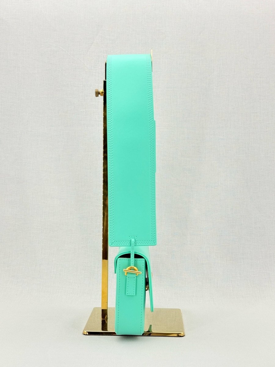 Pre - loved JACQUE LOUP Le Carinu Turquoise Shoulder Bag at Reems Closet