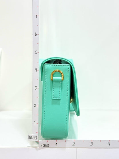 Pre - loved JACQUE LOUP Le Carinu Turquoise Shoulder Bag at Reems Closet