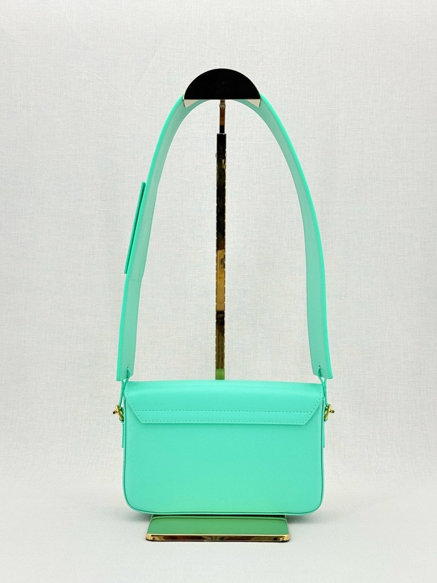 Pre - loved JACQUE LOUP Le Carinu Turquoise Shoulder Bag at Reems Closet