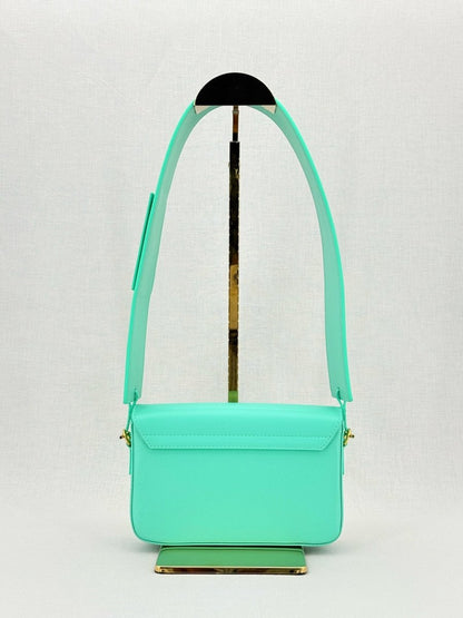 Pre - loved JACQUE LOUP Le Carinu Turquoise Shoulder Bag at Reems Closet