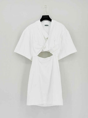 Pre-loved JACQUEMUS La Robe Bahia White Size Medium Short Dress at Reems Closet