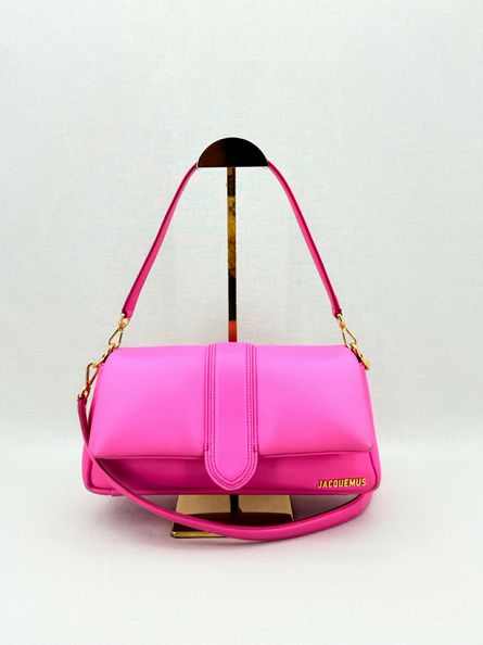 Pre - loved JACQUEMUS Le Bambibou Doux Neon Pink Shoulder Bag at Reems Closet