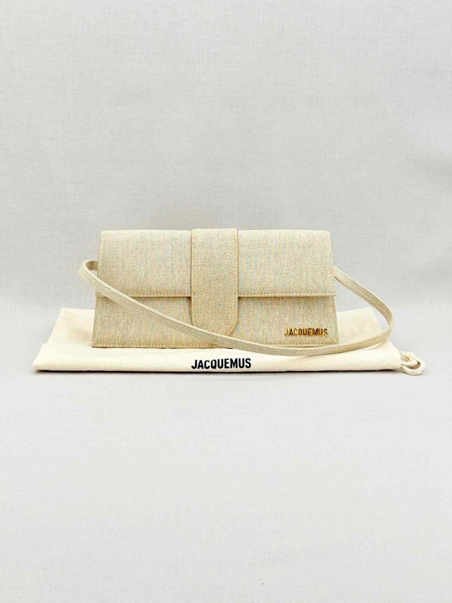 Pre - loved JACQUEMUS Le Bambino Light Grey Shoulder Bag at Reems Closet