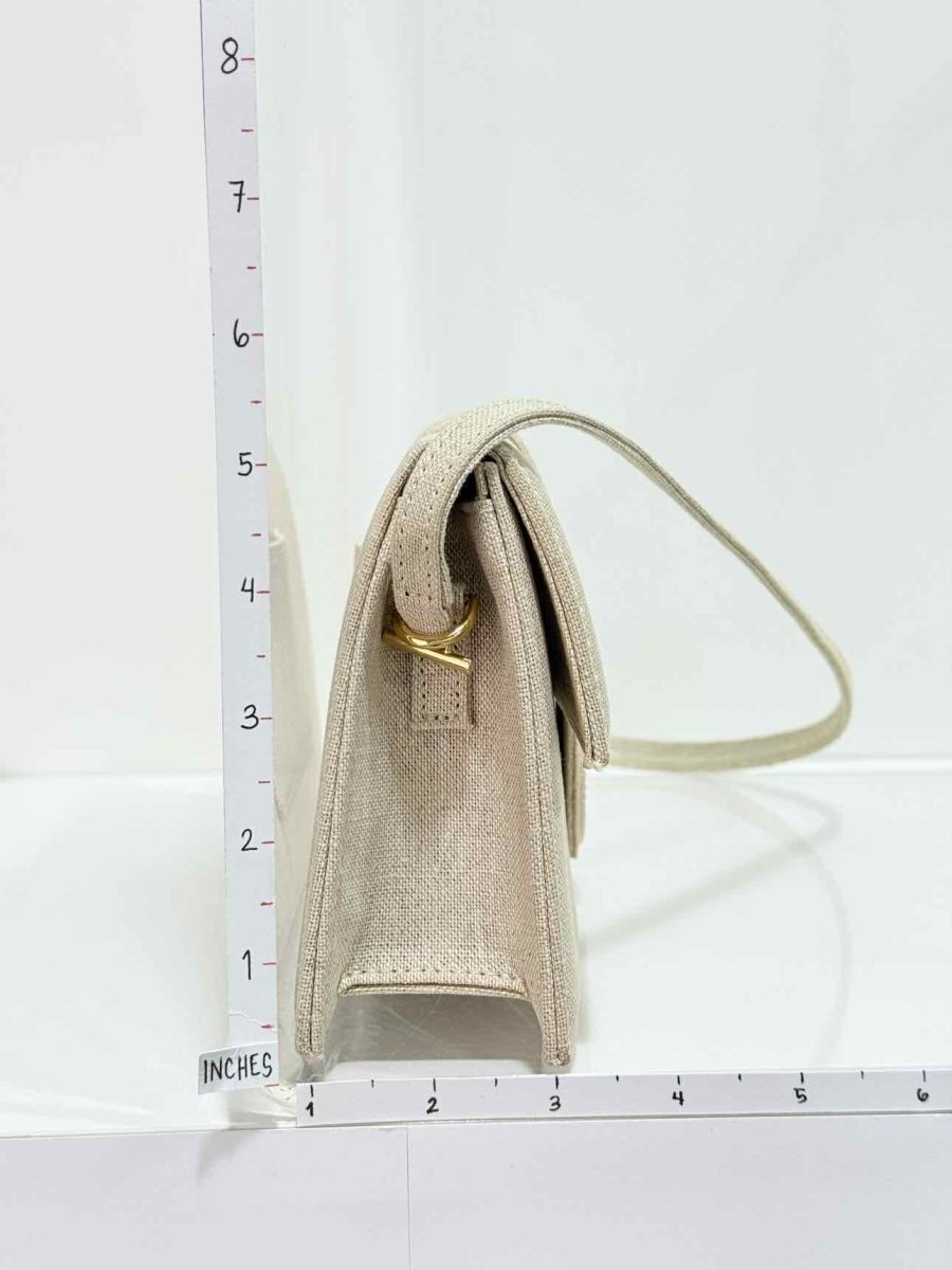Pre - loved JACQUEMUS Le Bambino Light Grey Shoulder Bag at Reems Closet