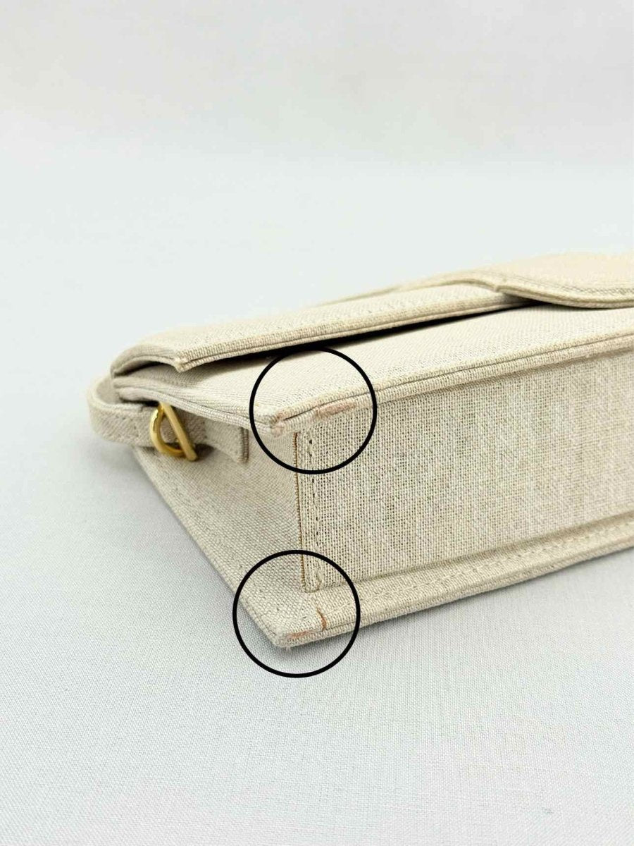 Pre - loved JACQUEMUS Le Bambino Light Grey Shoulder Bag at Reems Closet