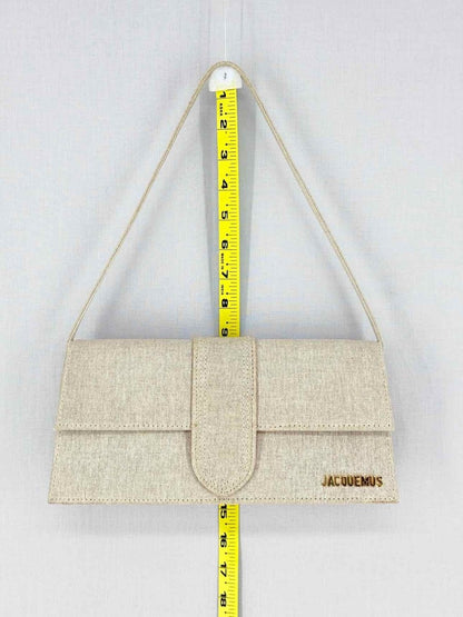Pre - loved JACQUEMUS Le Bambino Light Grey Shoulder Bag at Reems Closet