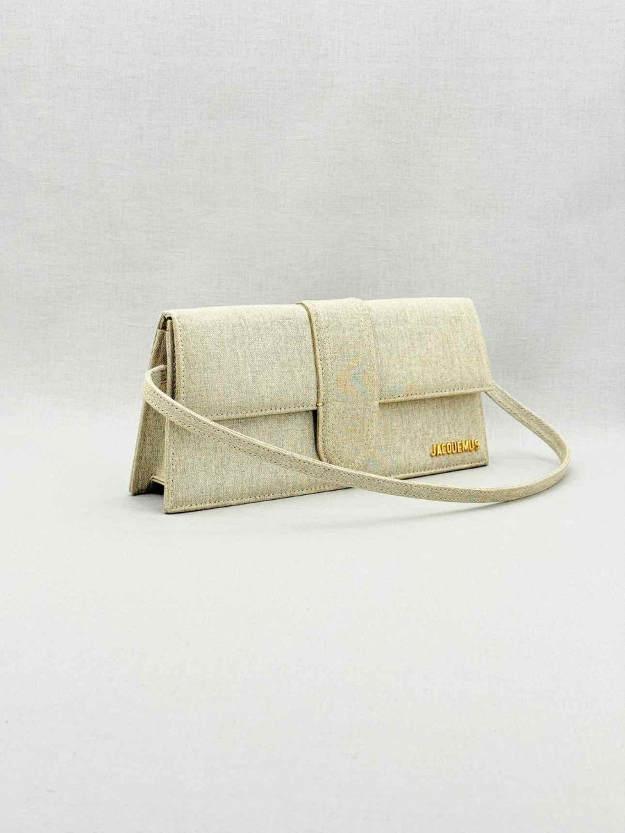 Pre - loved JACQUEMUS Le Bambino Light Grey Shoulder Bag at Reems Closet