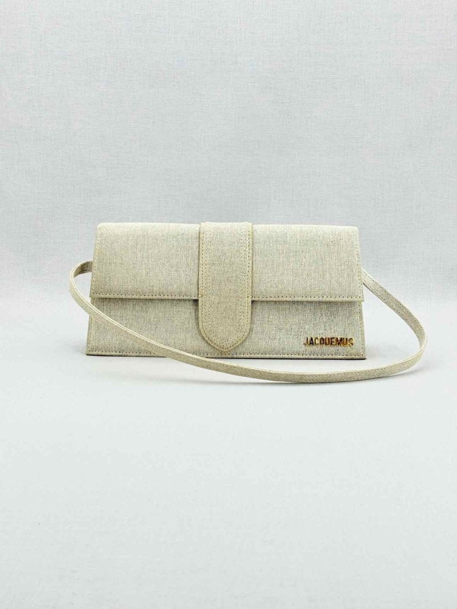 Pre - loved JACQUEMUS Le Bambino Light Grey Shoulder Bag at Reems Closet