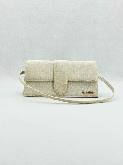 Pre - loved JACQUEMUS Le Bambino Light Grey Shoulder Bag at Reems Closet