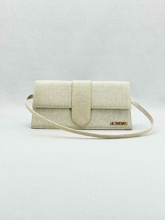 Pre - loved JACQUEMUS Le Bambino Light Grey Shoulder Bag at Reems Closet