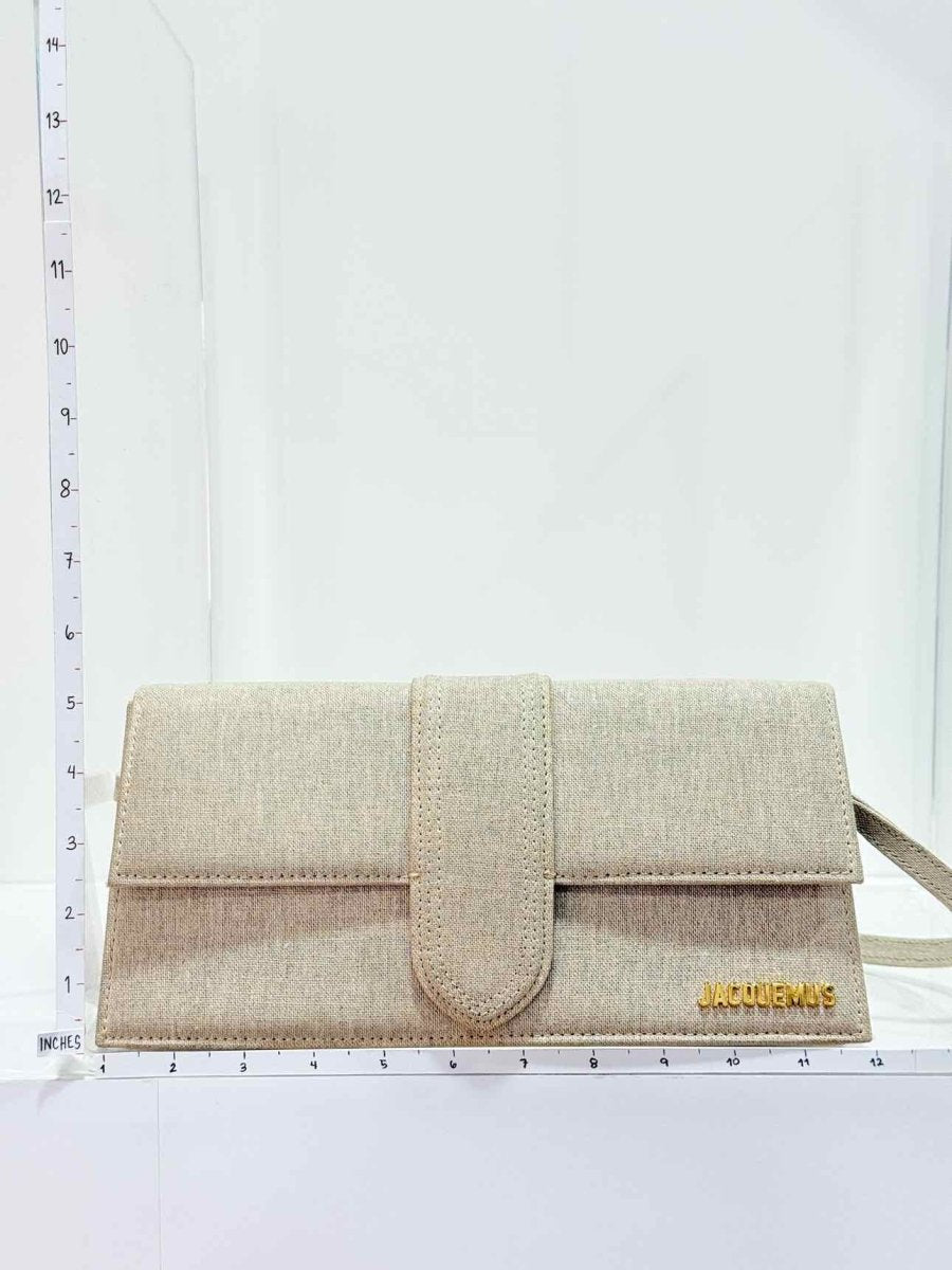 Pre - loved JACQUEMUS Le Bambino Light Grey Shoulder Bag at Reems Closet