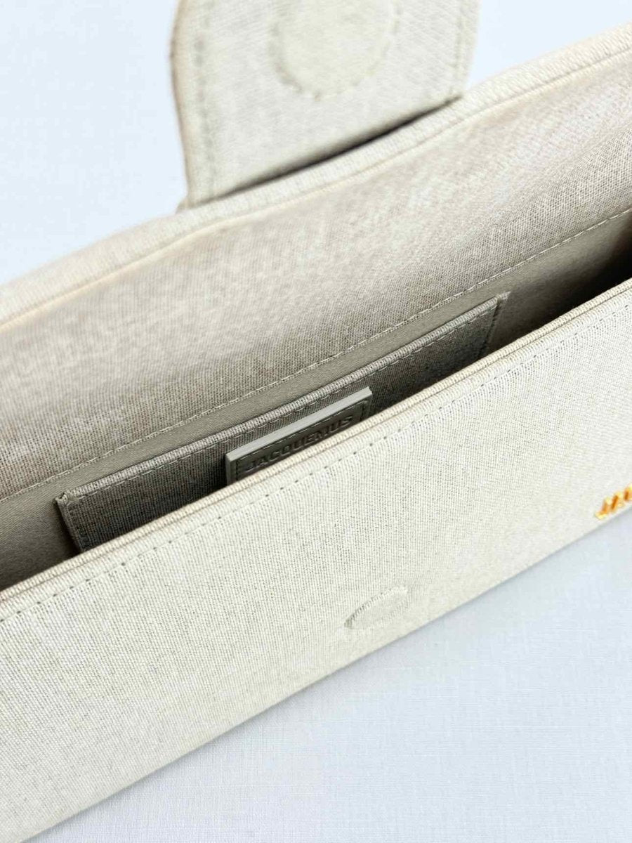 Pre - loved JACQUEMUS Le Bambino Light Grey Shoulder Bag at Reems Closet