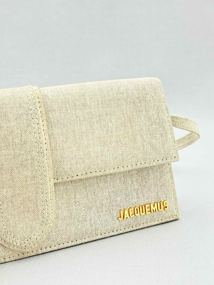 Pre - loved JACQUEMUS Le Bambino Light Grey Shoulder Bag at Reems Closet