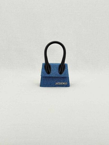 Pre - loved JACQUEMUS Le Chiquito Blue Top Handle at Reems Closet