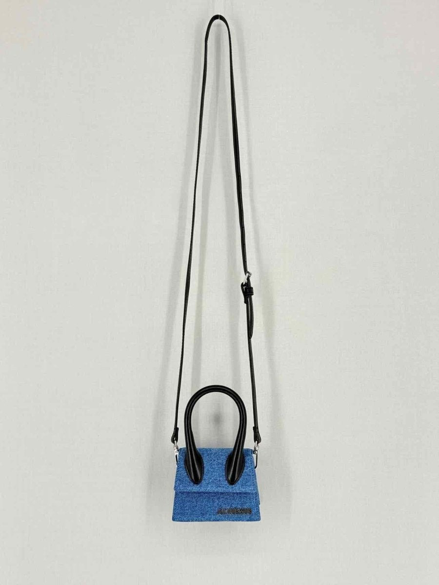 Pre - loved JACQUEMUS Le Chiquito Blue Top Handle at Reems Closet
