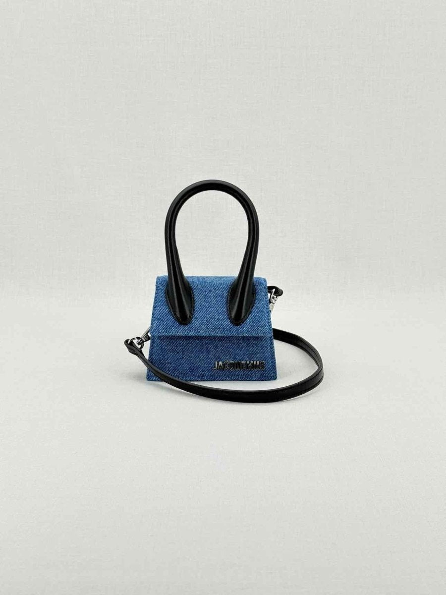 Pre - loved JACQUEMUS Le Chiquito Blue Top Handle at Reems Closet