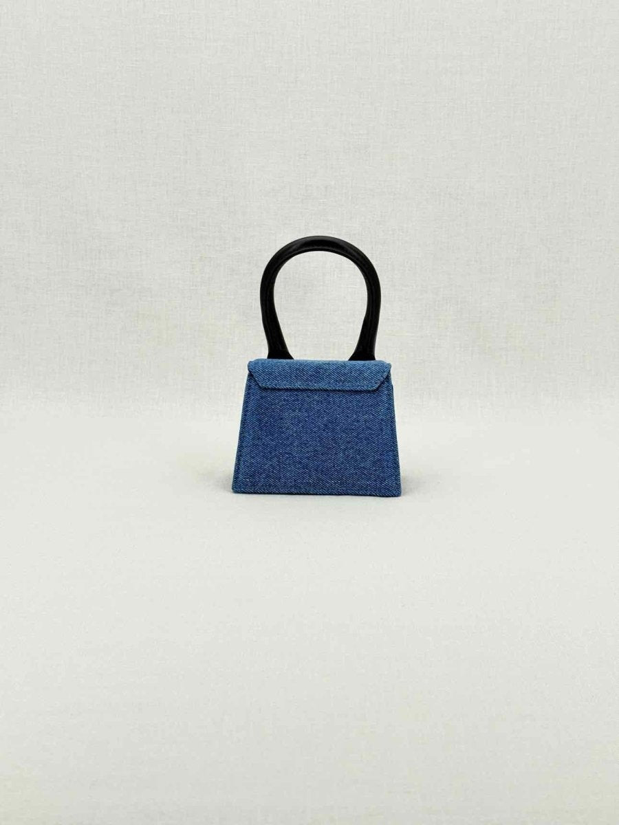 Pre - loved JACQUEMUS Le Chiquito Blue Top Handle at Reems Closet