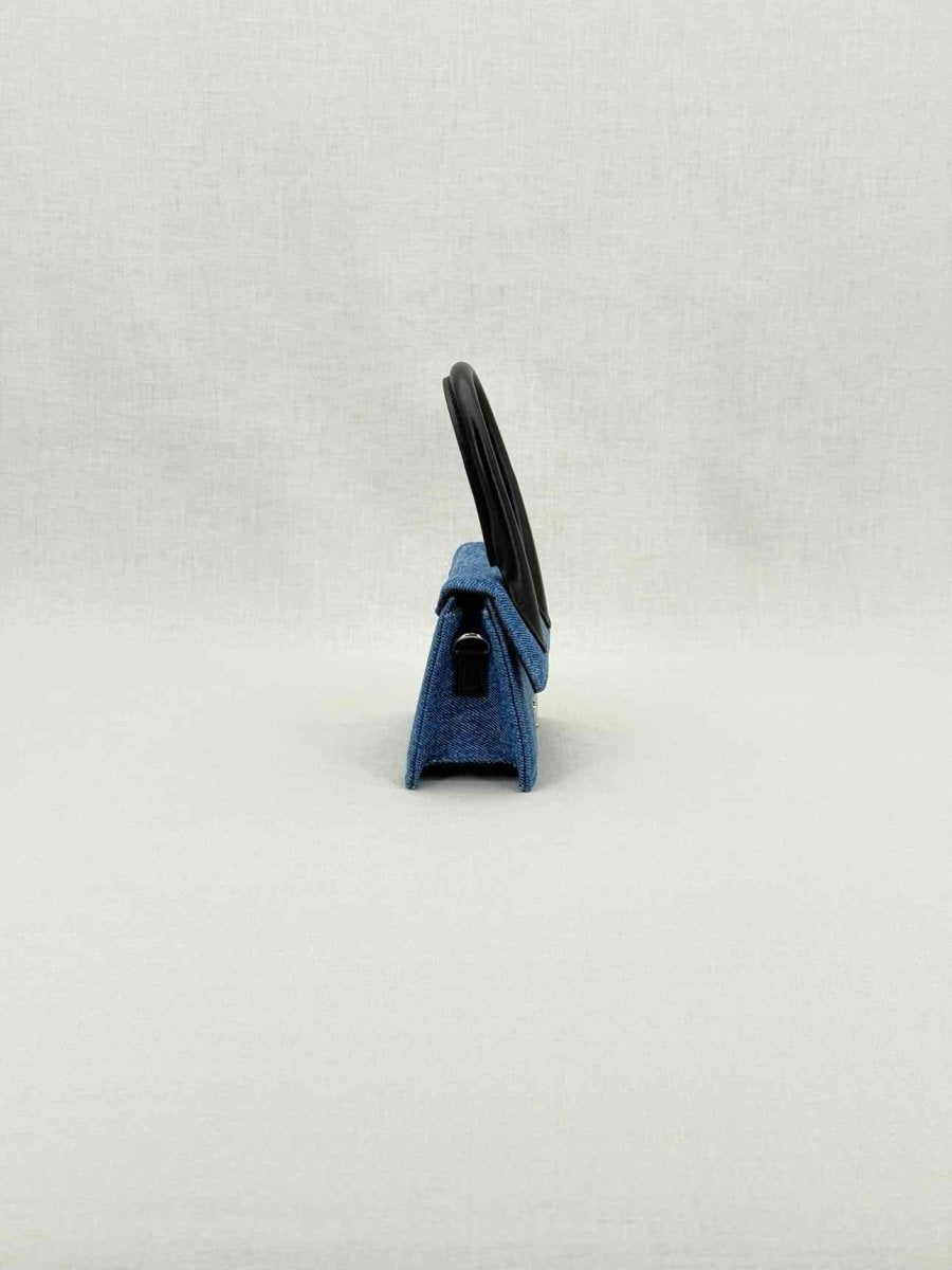 Pre - loved JACQUEMUS Le Chiquito Blue Top Handle at Reems Closet