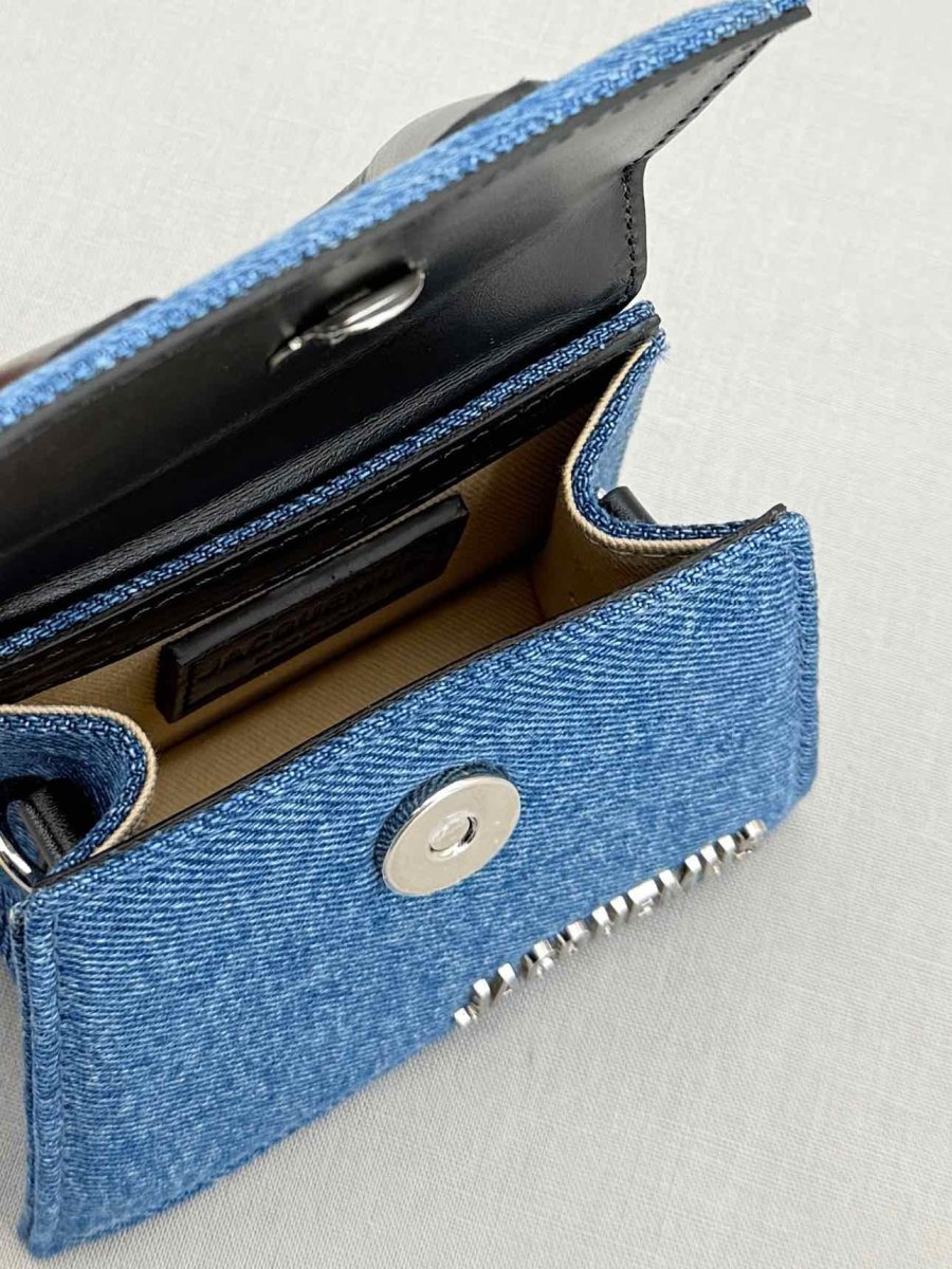Pre - loved JACQUEMUS Le Chiquito Blue Top Handle at Reems Closet