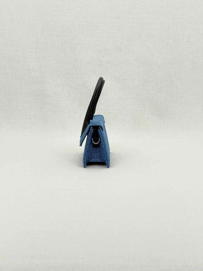 Pre - loved JACQUEMUS Le Chiquito Blue Top Handle at Reems Closet