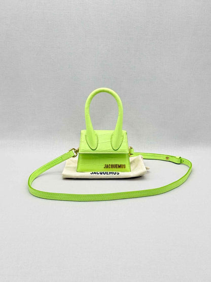 Pre-loved JACQUEMUS Le Chiquito Neon Green Top Handle at Reems Closet