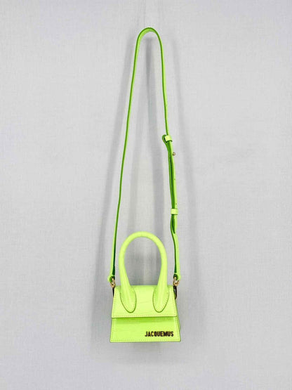 Pre-loved JACQUEMUS Le Chiquito Neon Green Top Handle at Reems Closet
