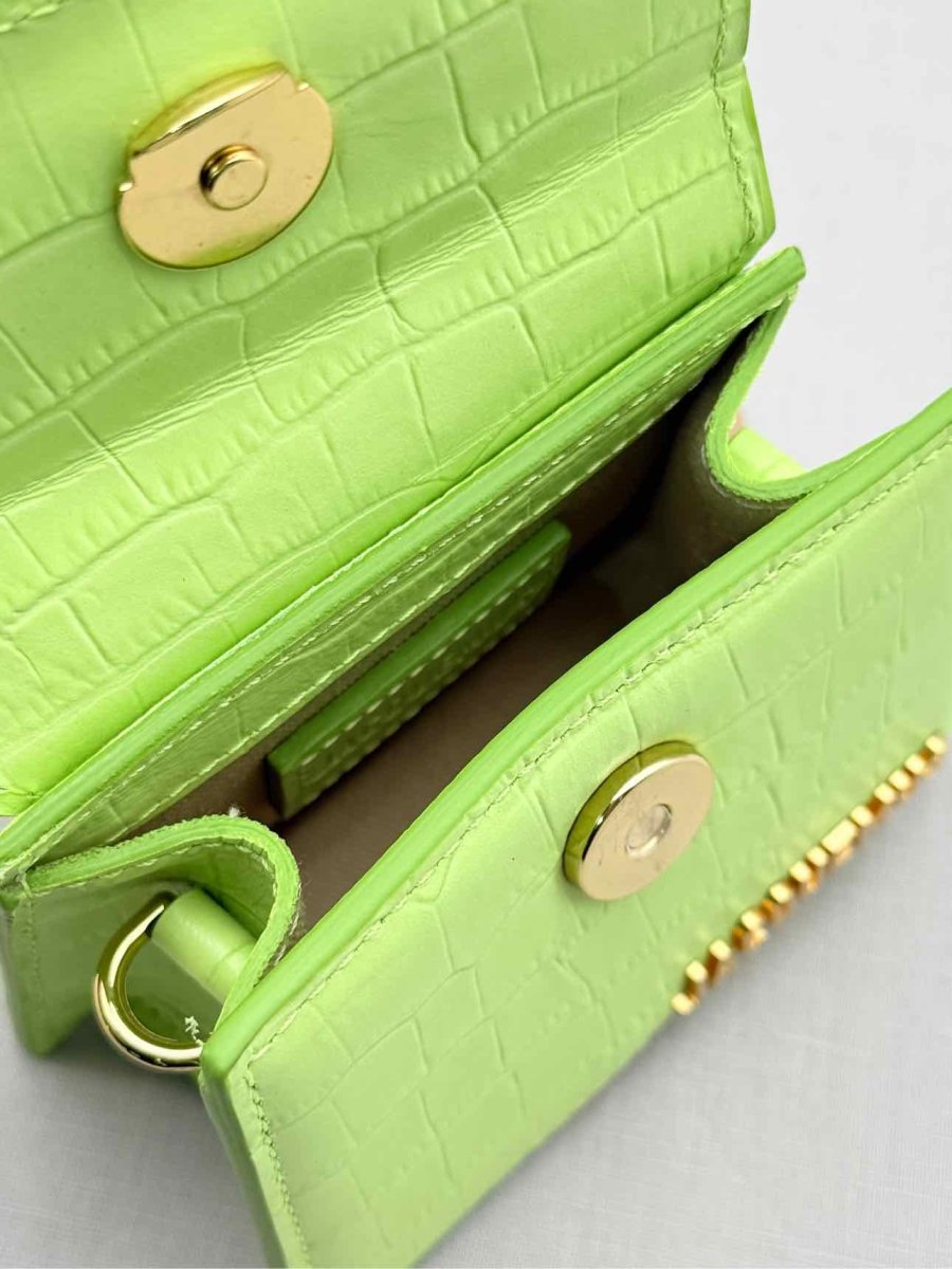 Pre-loved JACQUEMUS Le Chiquito Neon Green Top Handle at Reems Closet