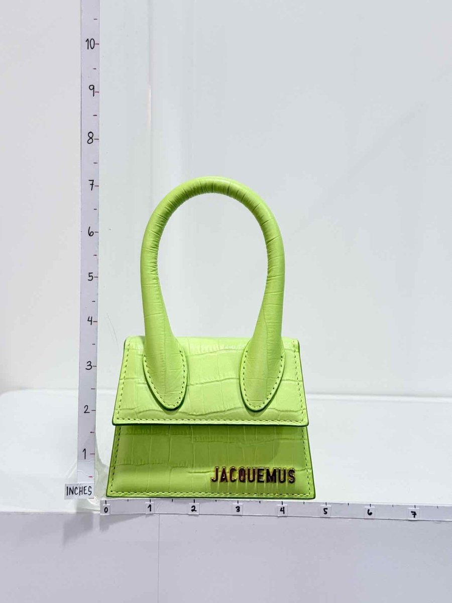 Pre-loved JACQUEMUS Le Chiquito Neon Green Top Handle at Reems Closet