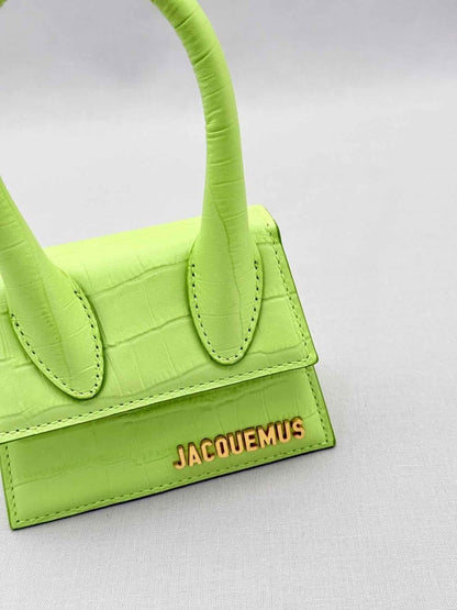 Pre-loved JACQUEMUS Le Chiquito Neon Green Top Handle at Reems Closet