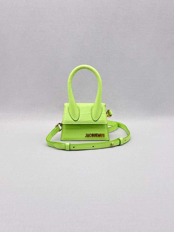 Pre-loved JACQUEMUS Le Chiquito Neon Green Top Handle at Reems Closet