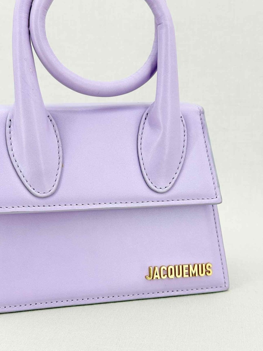 Pre - loved JACQUEMUS Le Chiquito Noeud Purple Top Handle at Reems Closet