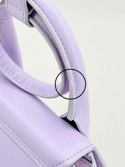 Pre - loved JACQUEMUS Le Chiquito Noeud Purple Top Handle at Reems Closet