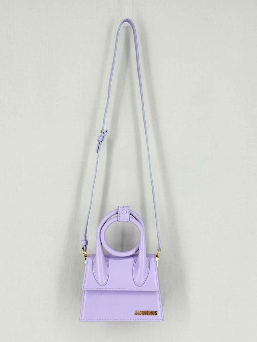 Pre - loved JACQUEMUS Le Chiquito Noeud Purple Top Handle at Reems Closet