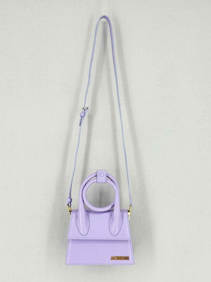 Pre - loved JACQUEMUS Le Chiquito Noeud Purple Top Handle at Reems Closet