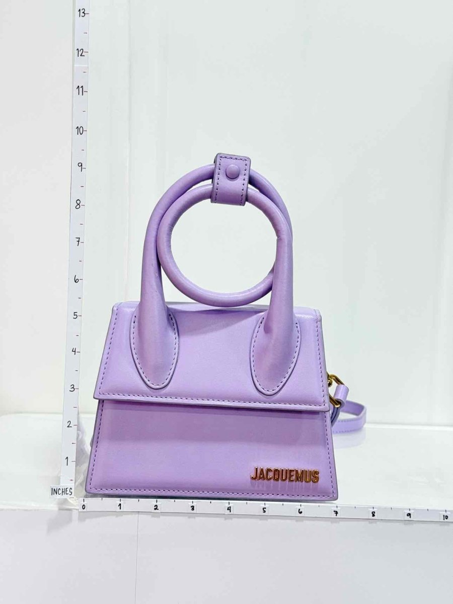 Pre - loved JACQUEMUS Le Chiquito Noeud Purple Top Handle at Reems Closet