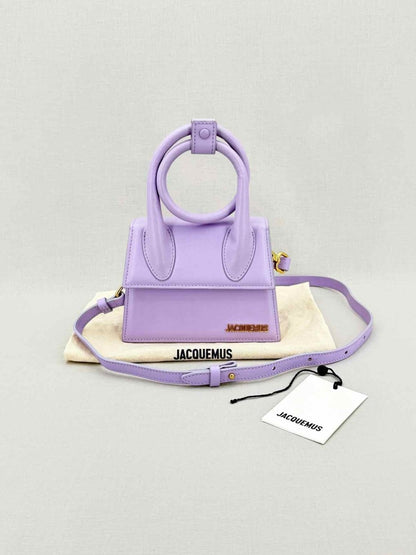 Pre - loved JACQUEMUS Le Chiquito Noeud Purple Top Handle at Reems Closet