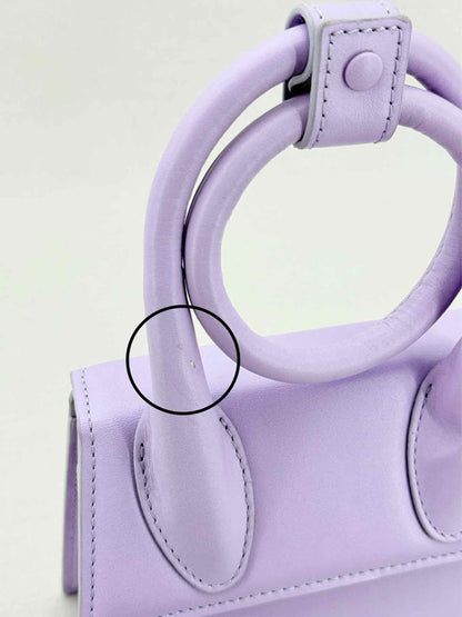 Pre - loved JACQUEMUS Le Chiquito Noeud Purple Top Handle at Reems Closet