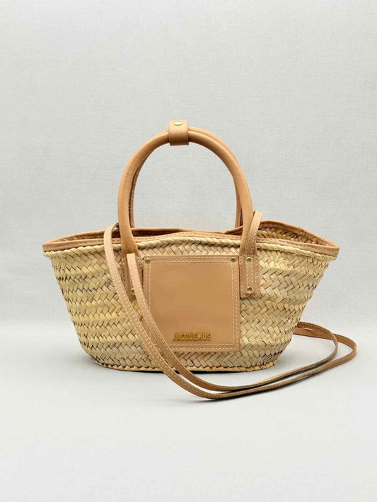 Pre - loved JACQUEMUS Le Petite Panier Soli Beige Top Handle at Reems Closet